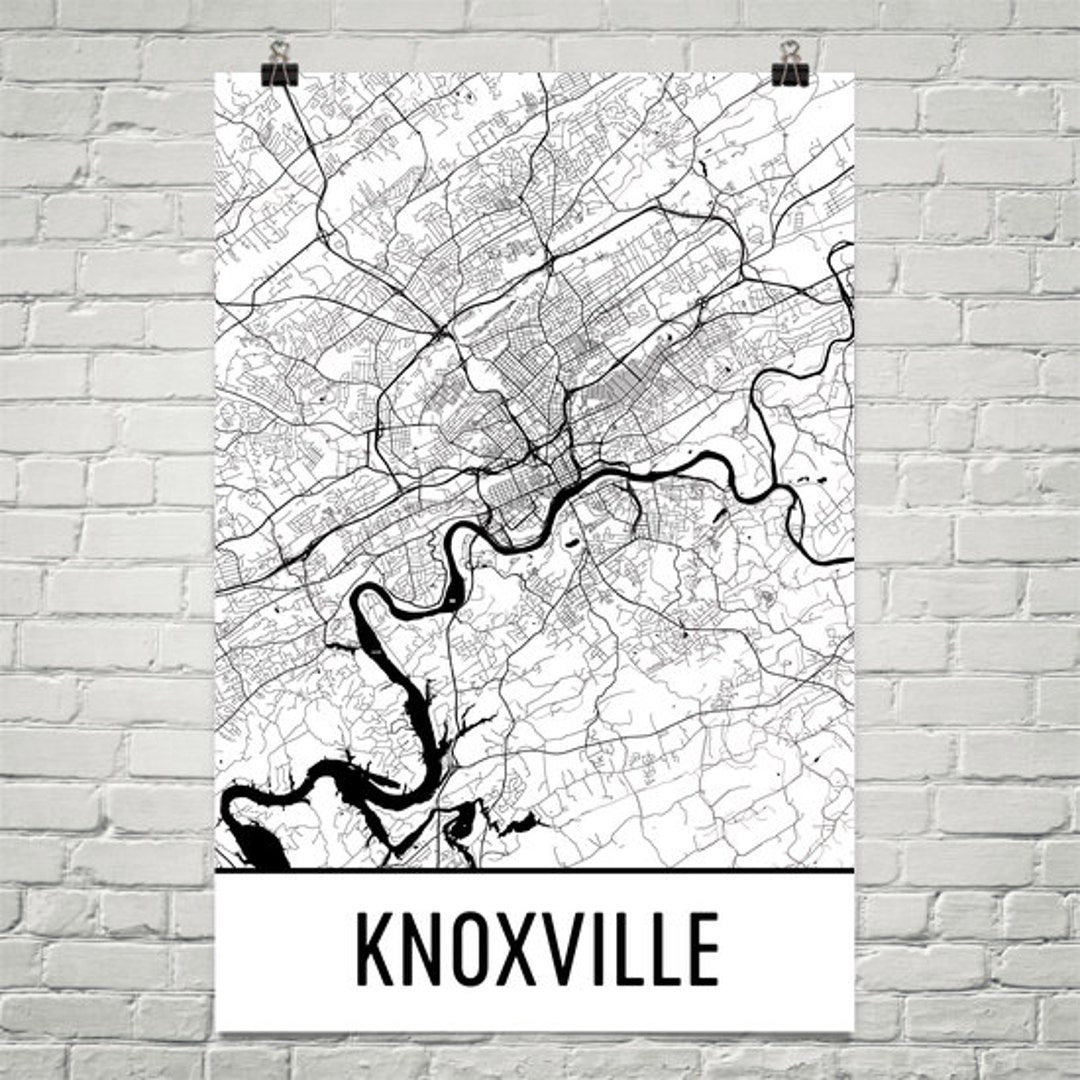 Knoxville Map, Knoxville Art, Knoxville Print, Knoxville TN Poster ...