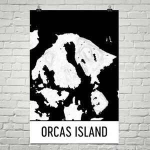 Orcas Island Print, Orcas Island Washington Poster, San Juan Island topographische Karte, Konturlinien, Geschenk, Washington State, Berg Druck
