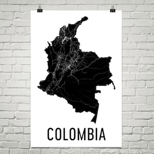 Colombia Map, Map of Colombia, Colombia Art, Colombia Print, Colombia Wall Art, Colombia Poster, Colombian Gifts, Colombian Decor, Art Print