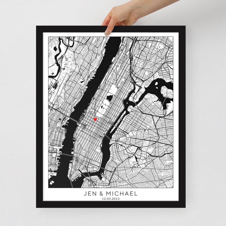 1 Year Anniversary Gift For Husband, 1 Year Anniversary Gift For Wife, Poster, Anniversary Gift, Personalized Map, Paper 画像 5