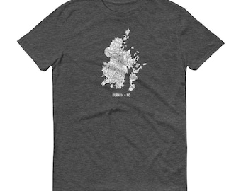 Durham NC Map T-Shirt, City Street Art Tee