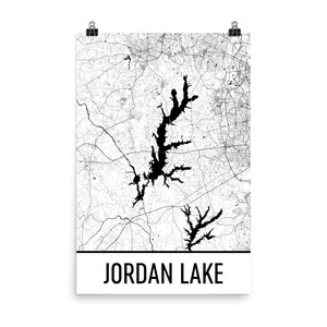 Jordan Lake North Carolina, Jordan Lake, Jordan Lake Map, North Carolina Map, Lake Map, Jordan Lake Art, NC Lake Art, Jordan Lake NC