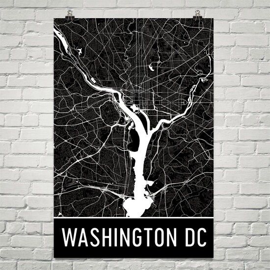 Washington DC Street Map Art Print, Modern USA Design - Etsy