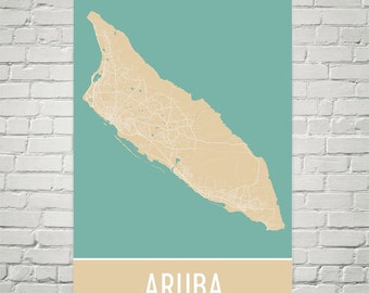 Aruba Map, Aruba Art, Aruba Print, Aruba Art Poster, Aruba Wall Art, Aruba Gift, Map of Aruba, Aruba Poster, Aruba Decor, Modern, Art