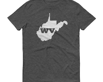 Camiseta con el mapa de Virginia Occidental: Camiseta con orgullo estatal de Virginia Occidental