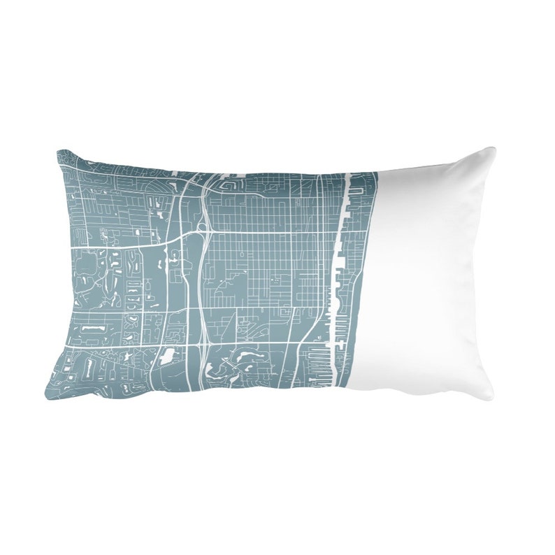 Delray Beach Pillow, Delray Beach Decor, Delray Cushion, Delray Throw Pillow, Delray Gift, Delray Beach FL Map, Delray Beach Art, Throw image 1