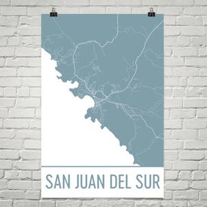 Carte de San Juan Del Sur, San Juan Del Sur Art, San Juan Del Sur impression, San Juan Del Sur Nicaragua affiche, cadeaux nicaraguayenne, carte du Nicaragua