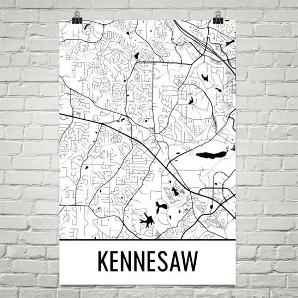 Kennesaw Map, Kennesaw State Art, Kennesaw Print, Kennesaw Georgia Poster, Kennesaw Wall Art, Kennesaw State Gifts, Map of Georgia, Decor