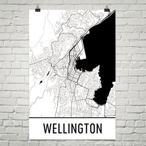 Wellington Map, Wellington Art, Wellington Print, Wellington New Zealand Poster, Wellington Wall Art, Map of Wellington, Gift, Modern, Art