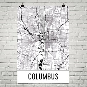 Columbus Ohio Map Art Print, Columbus Map Art Poster, Columbus Wall Art, Map of Columbus OH, Print, OSU Gift, Birthday, Decor, Modern, Art
