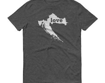 Croatia Map Love T-Shirt, Croatian Pride Tee