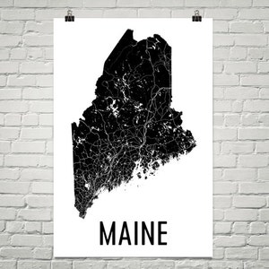 Maine Gifts, Maine Art, Maine Map, Maine Decor, Maine Wall Art, Maine Print, Maine Made, Maine Poster, Map of Maine, Maine Map Art