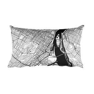 Coussin oreiller de Montréal, Montréal Decor, coussin Montréal, Montréal cadeau, carte de Montréal, Art de Montréal, Montréal QC, jet de Montréal,