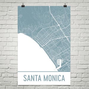 Mappa di Santa Monica, Santa Monica, stampa di Santa Monica, Santa Monica CA Poster, Santa Monica parete arte, regalo, mappa di California, Poster