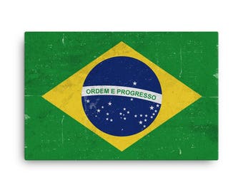 ブラジル国旗キャンバスアートプリント：ブラジルポスター - Etsy 日本