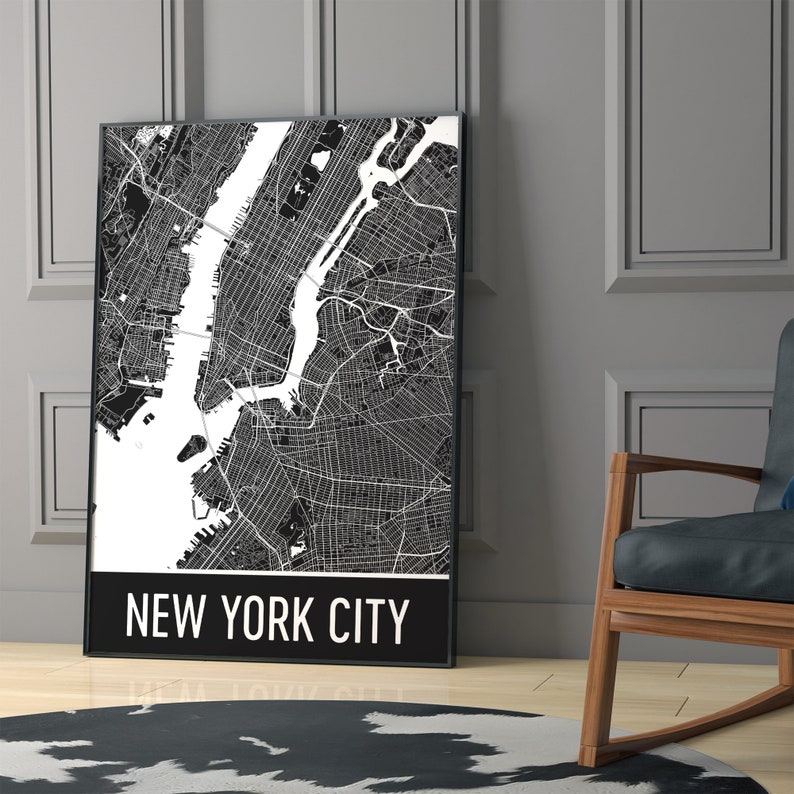 Modern Map Art Any City Print Map Art Personalized City Map Etsy