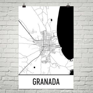 Grenade carte, Granada Art, impression de Grenade, Granada Nicaragua affiche, Grenade Wall Art, cadeaux de Grenade, carte du Nicaragua, Nicaragua affiche