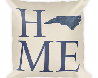 North Carolina Map Pillow, USA Home Decor
