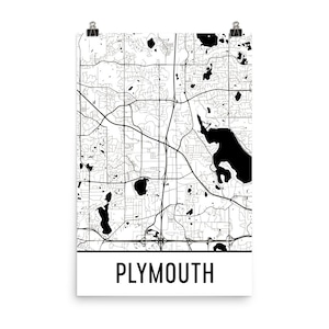 Plymouth Map, Plymouth Art, Plymouth Print, Plymouth MN Poster, Plymouth Wall Art, Map of Plymouth, Plymouth Poster, Plymouth Gift, Map Art