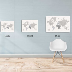 Push Pin World Map Personalized, Travel Map with Pins, Custom World Map, Travel Tracker Canvas, Anniversary Gift for Men, Wedding Gift image 10