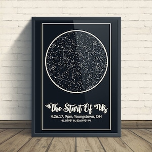 Valentine's Day Gift For Him, For Her, For Boyfriend, For Husband, For Girlfriend, For Wife, Personalized Valentines Gift, Star Map image 5