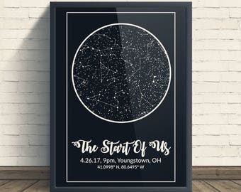 Custom Star Map, Night Sky Print, Star Map Poster, Wedding Gift, Constellation, Wedding Anniversary Gift, Personalized Gift, Engagement Gift