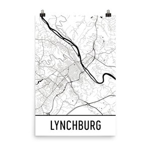 Lynchburg Map, Lynchburg Art, Lynchburg Print, Lynchburg Poster, Lynchburg Wall Art, Map of Lynchburg VA, Lynchburg Gift, Lynchburg Decor