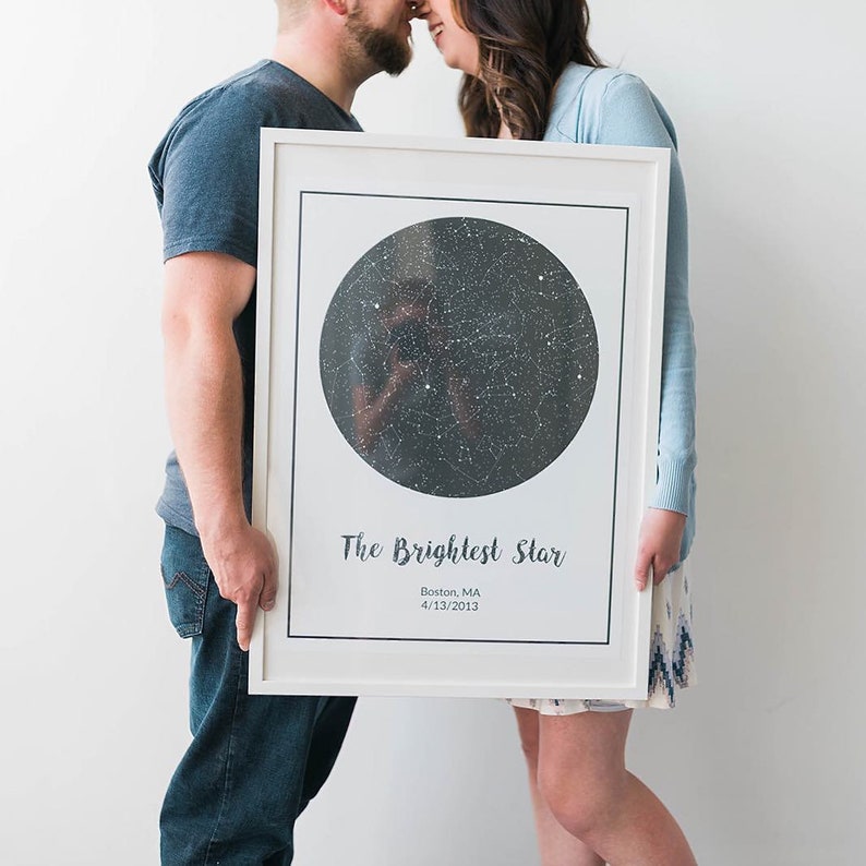 Under These Stars, Custom Star Map, The Night We Kissed, Gift For Her, For Women, Gifts For Girlfriend, For Boyfriend, Night Sky, Romantic image 5