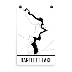 Bartlett Lake Arizona, Bartlett Lake AZ, Bartlett Lake Map, Arizona Map, Lake Map, Arizona Lake Art, Arizona Art, Bartlett Lakes, Lake Home