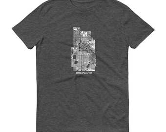 Minneapolis Map Shirt, MN Gift Tee