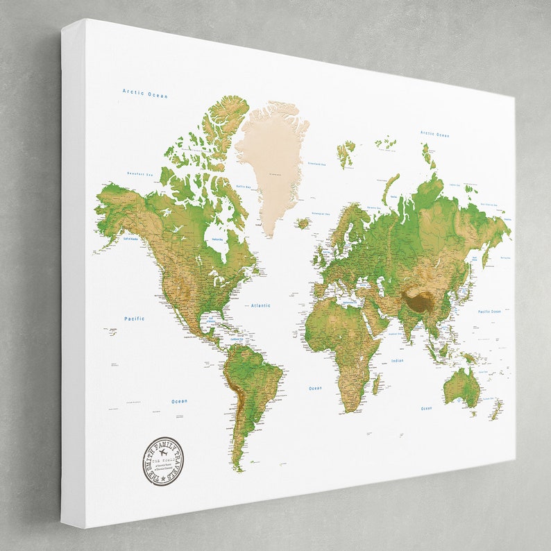Personalized Framed World Map, World Map Wall, Map To Show Travels, Bucket List Map, Map For Marking Travels, Couples Travel Map, My Travel image 1