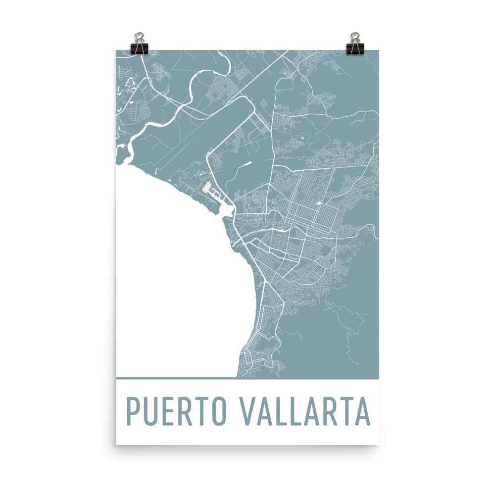 Puerto Vallarta Map, Puerto Vallarta Art, Puerto Vallarta Print, Puerto Vallarta Art Poster, Puerto Vallarta Wall Art, Puerto Vallarta Gift