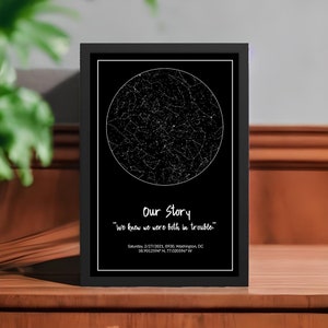 First Date Gift, Our First Date Memory, The Night We Met, Date Night, Where We Met, Custom Night Sky, Star Map Personalized, For Her, Him image 5