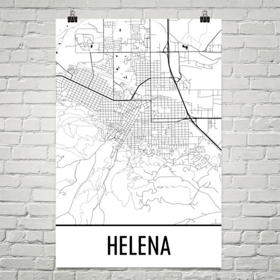 Helena Montana Map, Helena Art, Helena Print, Helena MT Poster, Helena
