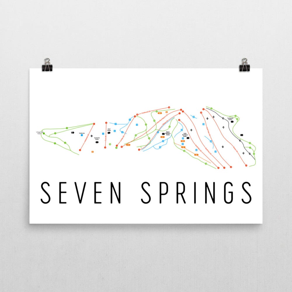 Seven Springs Ski Resort Trail Map Seven Springs Resort Ski Map Art Seven Springs Pa Gifts | Etsy