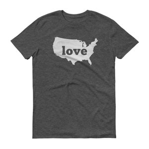 Camiseta de América, América camiseta, USA camisa, camiseta de Estados Unidos, USA ropa, mapa de América, regalos americanos, Made in América, Made in usa, amarnos