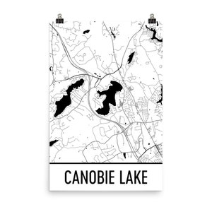 Canobie Lake New Hampshire, Canobie Lake NH, New Hampshire Art, New Hampshire Map, Lake Map, New Hampshire Print, Lake House Art, Canobie