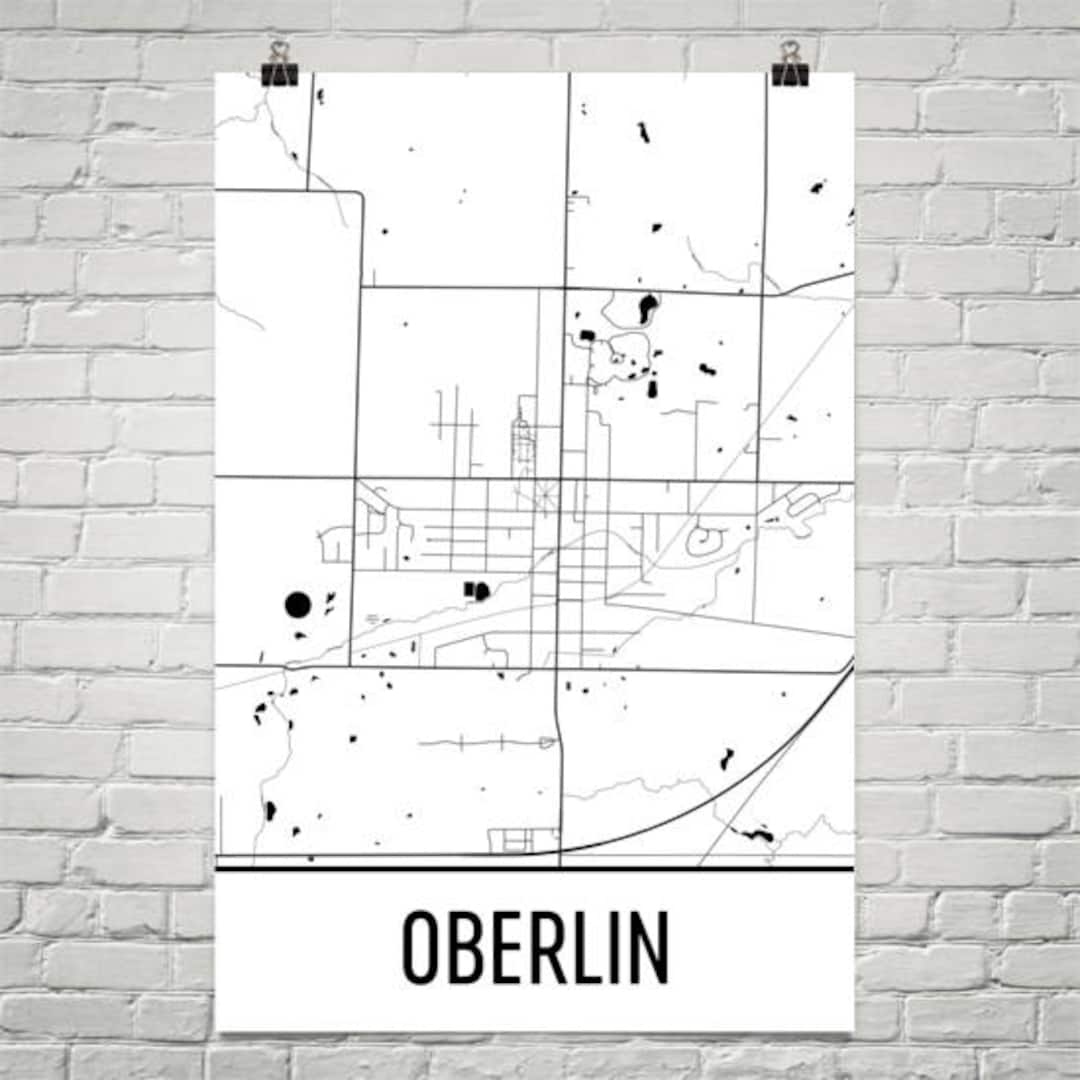 Oberlin Ohio Map Oberlin College Art Oberlin Print Oberlin Etsy
