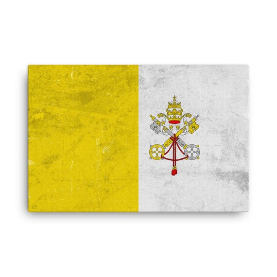 20 Banderas Del Vaticano En Palo | Mini Banderas De Mano 14x21 Cm | Para Desfiles, Decoración, Eventos