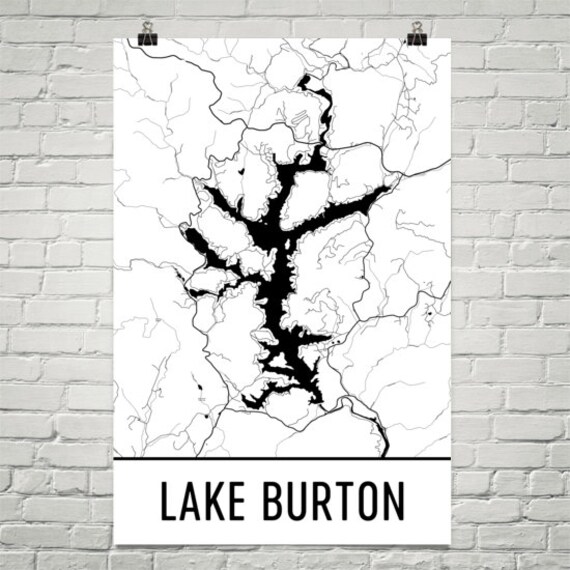Lake Burton Fishing Map Lake Burton Georgia Lake Burton Ga Georgia Lake Map Georgia | Etsy Ireland