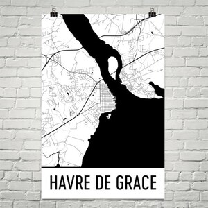 Havre De Grace Map, Havre De Grace Art, Havre De Grace Print, Havre De Grace MD Poster, Maryland Wall Art, Maryland Gifts, Maryland Decor