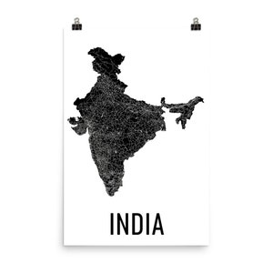 India Map, Map of India, India Art, India Decor, Indian Art, India Print, India Poster, India Wall Art, India Country Map, Indian Gifts