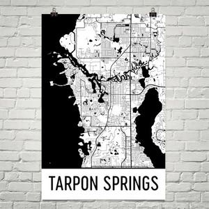 Tarpon Springs kaart, Tarpon Springs kunst, Tarpon Springs Print, Tarpon Springs FL Poster, Wall Art, Florida geschenken, kaart van Florida, Decor
