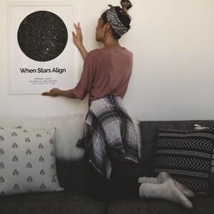 Arte de constelación personalizado, primer regalo de aniversario de boda, 1er aniversario, aniversario de papel, mapa de estrellas personalizado, cielo nocturno, impresión de estrellas, gráfico