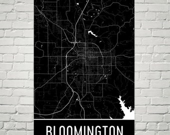 Bloomington Map, Bloomington IN Art, Bloomington Print, Bloomington Indiana Poster, Bloomington Wall Art, Gift, Print, Decor, Modern, Art