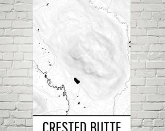 Crested Butte Colorado Print, Crested Butte Art, Summit County Poster, Crested Butte CO Map, Crested Butte Mountain, Colorado Print, Ski