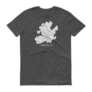 Charlottesville, Virginia, camisa camisa, regalo de camiseta, Virginia Charlottesville, Charlottesville, mapa de Charlottesville, graduación regalo