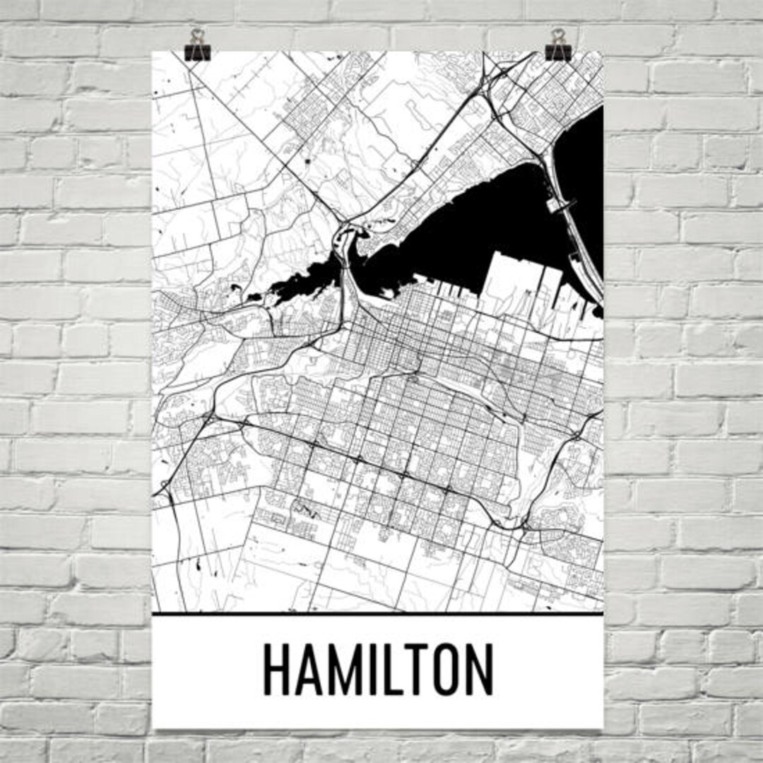 Hamilton Map Hamilton Art Hamilton Print Hamilton ON Etsy