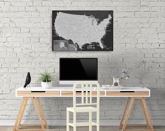 Personalized Push Pin US Travel Map: 2nd Anniversary Cotton Gift