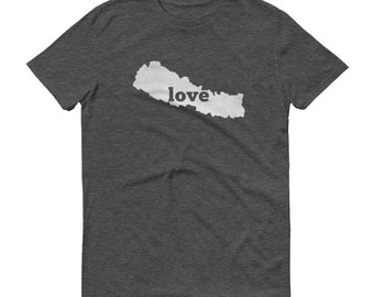 Nepal Map T-Shirt, Nepal Love Shirt, Made in USA